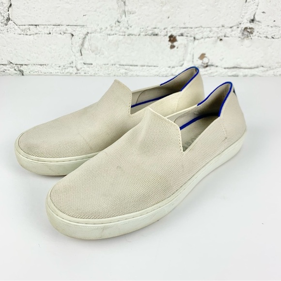 Rothy’s Original Slip On Sneaker Loafer Sand Beige Cream Knit Shoes 9 - Picture 1 of 11